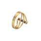 Anillo Oro Miel 18kt Trilogía con Zafiro - Miniatura 2
