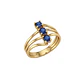 Anillo Oro Miel 18kt Trilogía con Zafiro - Miniatura 3