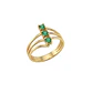 Anillo Oro Miel 18kt Trilogía con Esmeraldina - Miniatura 2