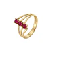 Anillo Oro Miel 18kt Trilogía con Rubí - Miniatura 1
