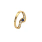 Anillo Oro Miel 18kt Solitario con Circonita Zafiro y Circonitas Blancas - Miniatura 3