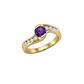 Anillo Oro Miel 18kt Solitario con Circonita Amatista y Circonitas Blancas - Miniatura 3