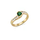 Anillo Oro Miel 18kt Solitario con Circonita Esmeraldina y Circonitas Blancas - Miniatura 3