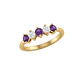 Anillo Oro Miel 18kt Cinco Piedras con Circonita Amatista - Miniatura 2