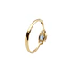 Anillo Oro Miel 18kt Trilogía con Circonita Aguamarina - Miniatura 2