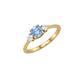 Anillo Oro Miel 18kt Trilogía con Circonita Aguamarina - Miniatura 3