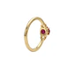Anillo Oro Miel 18kt Trilogía con Circonita Rubí - Miniatura 2