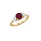 Anillo Oro Miel 18kt Trilogía con Circonita Rubí - Miniatura 3