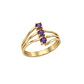 Anillo Oro Miel 18kt Trilogía con Amatista - Miniatura 3
