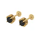 Aros Oro Miel 18kt Chatón con Ónix 4 mm - Miniatura 1
