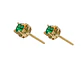 Aros Oro Miel 18kt Chatón con Esmeraldina 4 mm - Miniatura 3