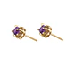 Aros Oro Miel 18kt Chatón con Amatista 4 mm - Miniatura 2