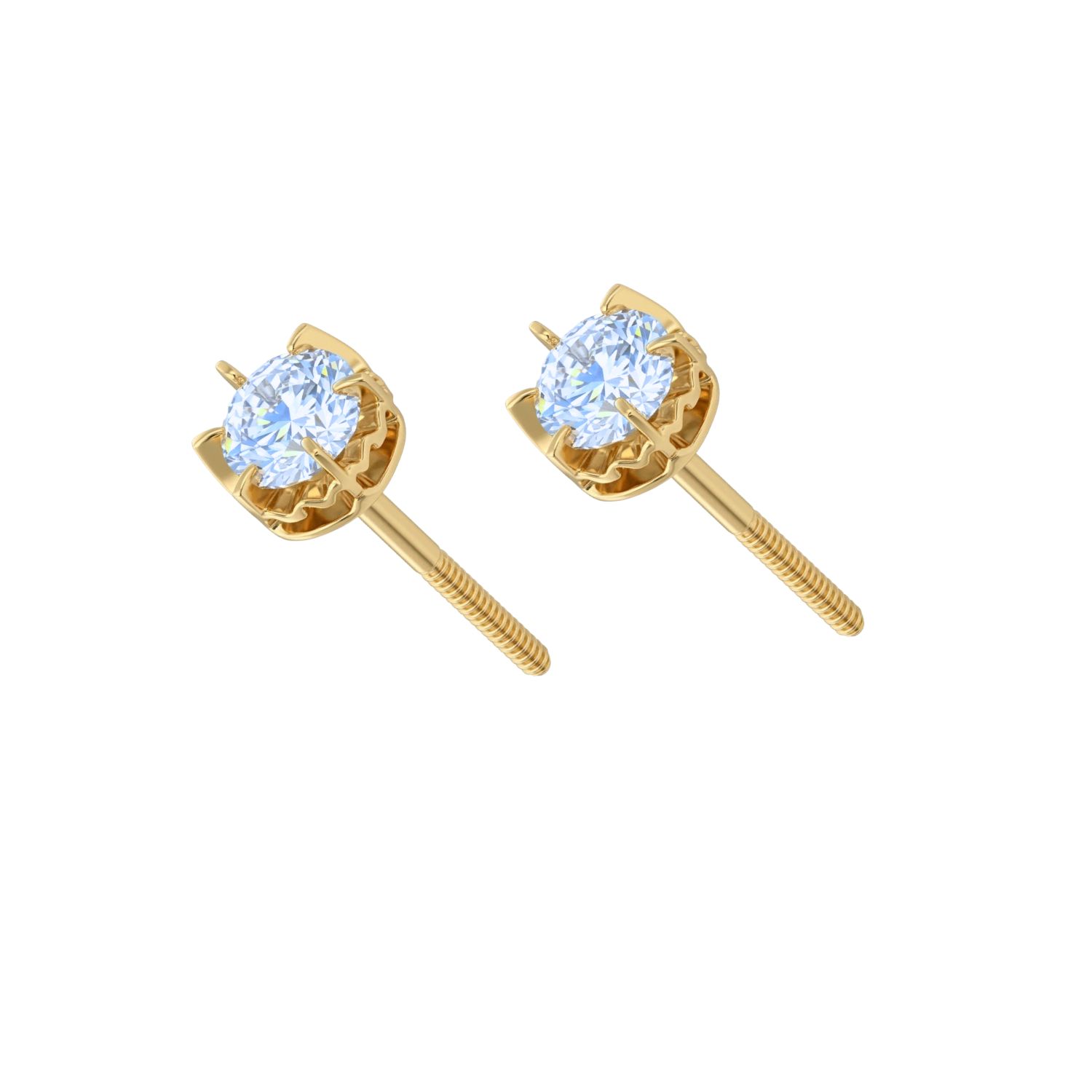 Aros Oro Miel 18kt Chatón con Aguamarina 4 mm 3