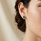 Aros Oro Miel 18kt Solitario con Esmeraldina - Miniatura 4