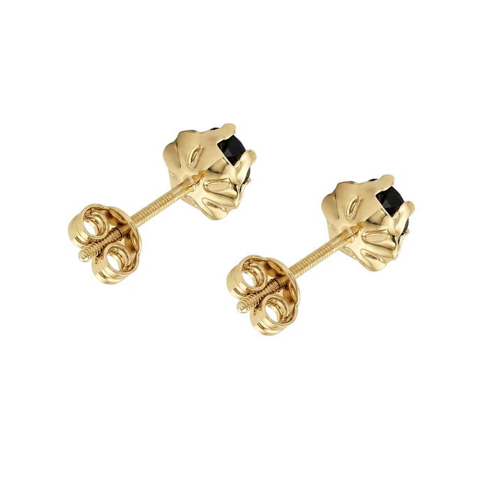 Aros Oro Miel 18kt Solitario con Ónix 3