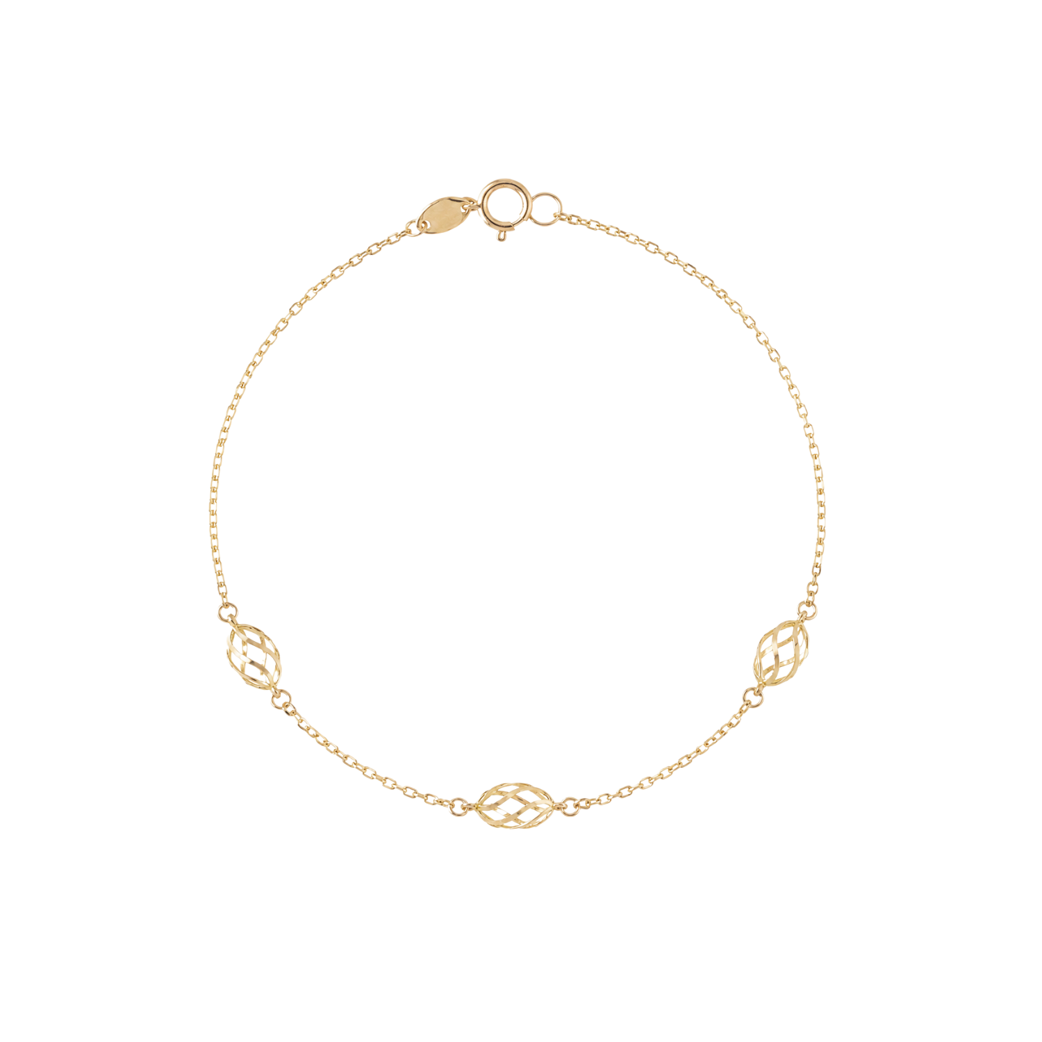 Pulsera de Oro 18kt Hojas Biceladas 1