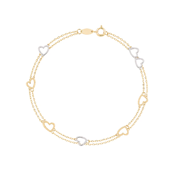 Pulsera de Oro 18kt Corazion Duo 1