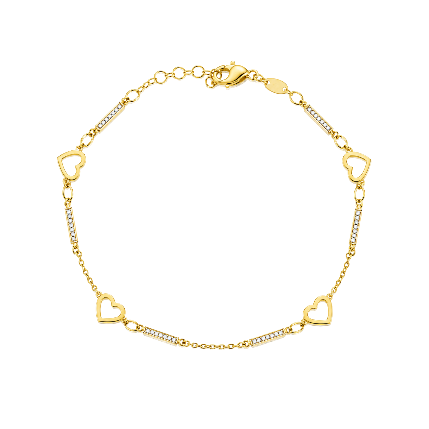 Pulsera de Oro 18kt Barra Circon 1