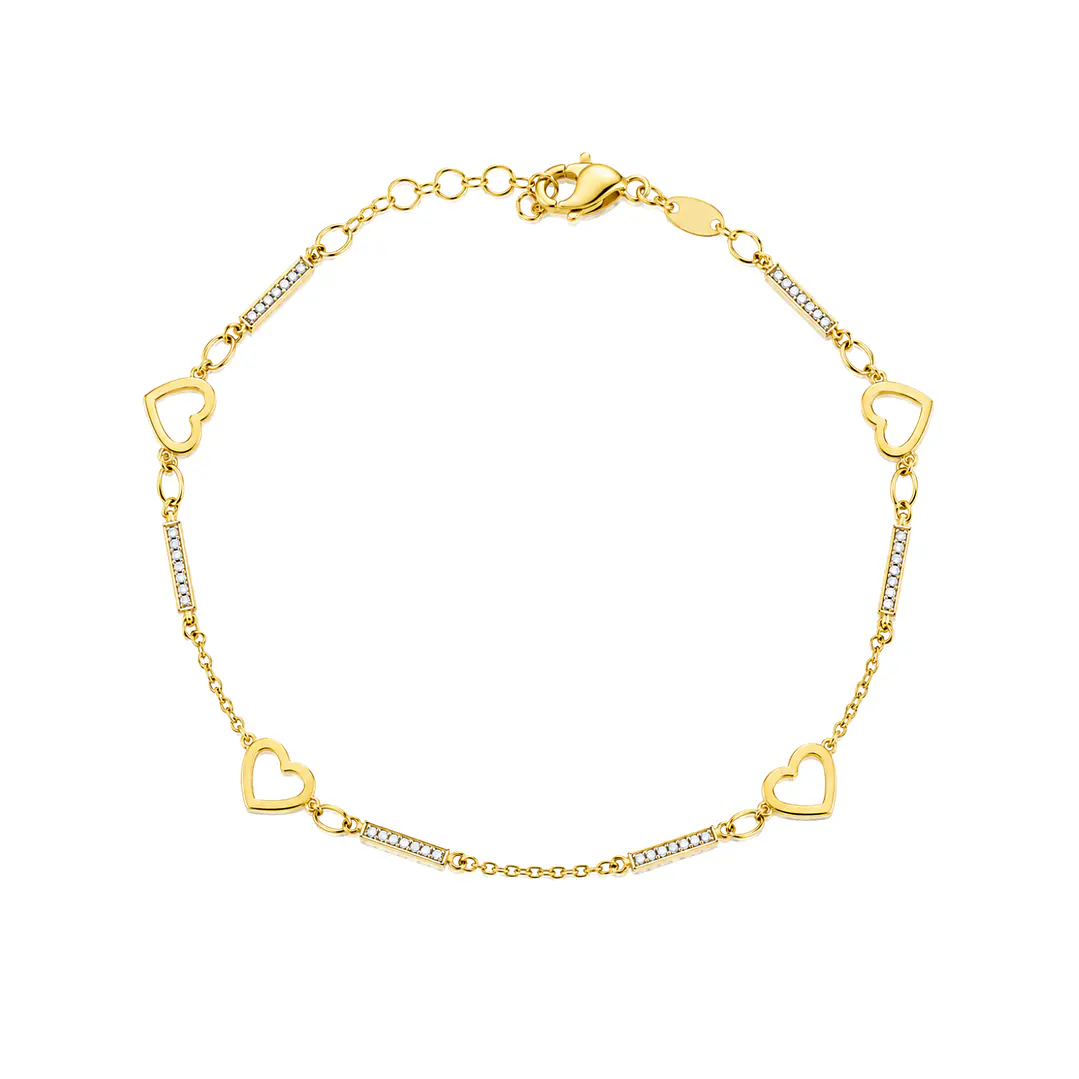 Pulsera de Oro 18kt Barra Circon 1
