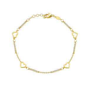 Pulsera de Oro 18kt Barra Circon