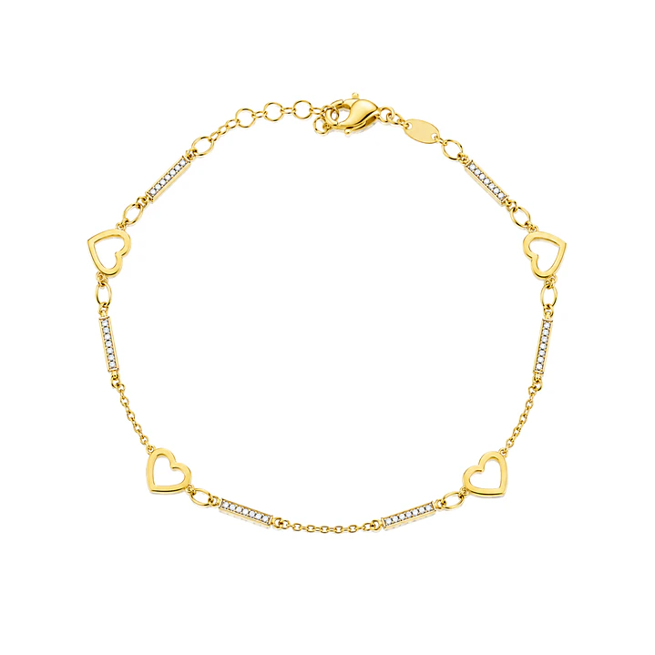 Pulsera de Oro 18kt Barra Circon 1