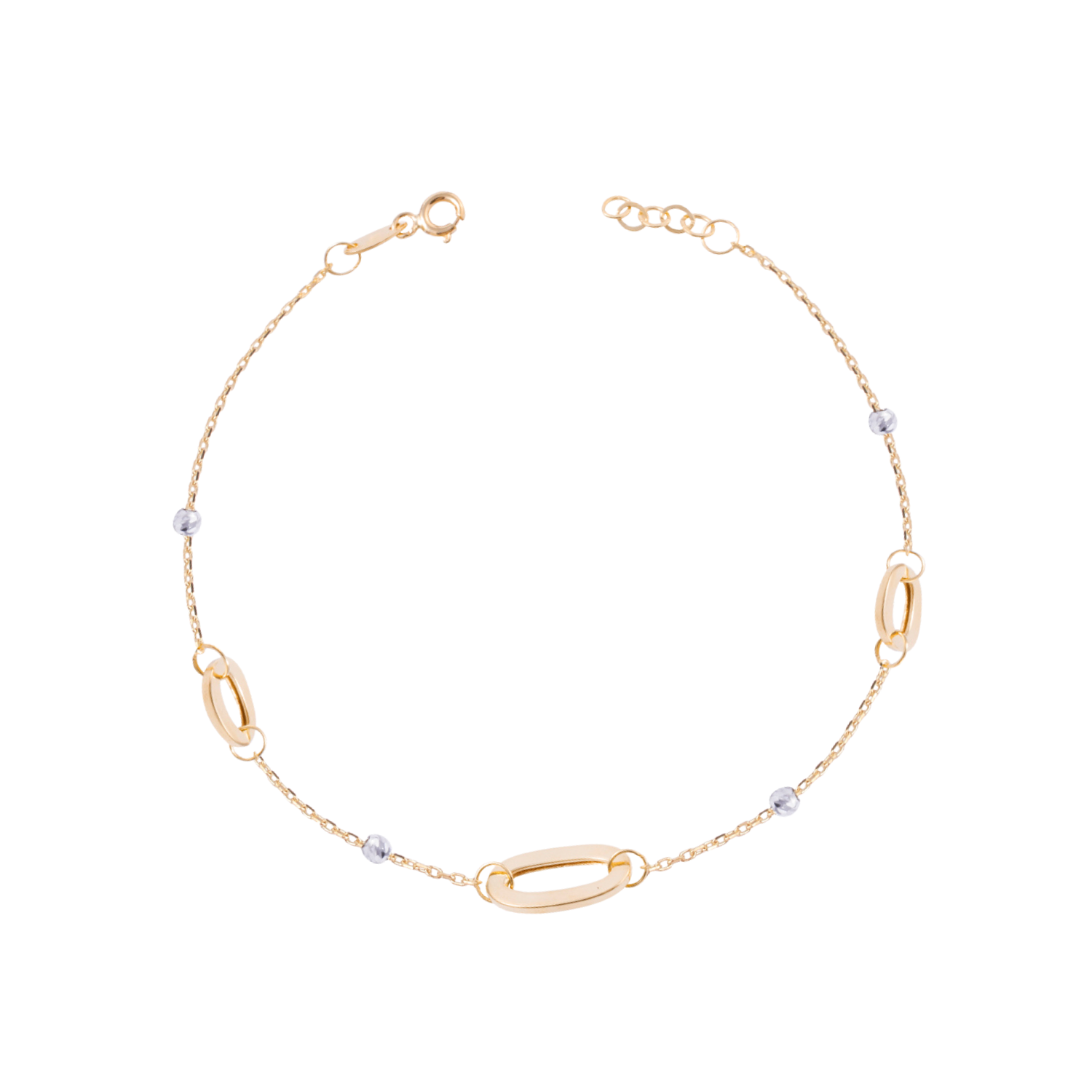 Pulsera de Oro 18kt Eslabones y Esferas 1