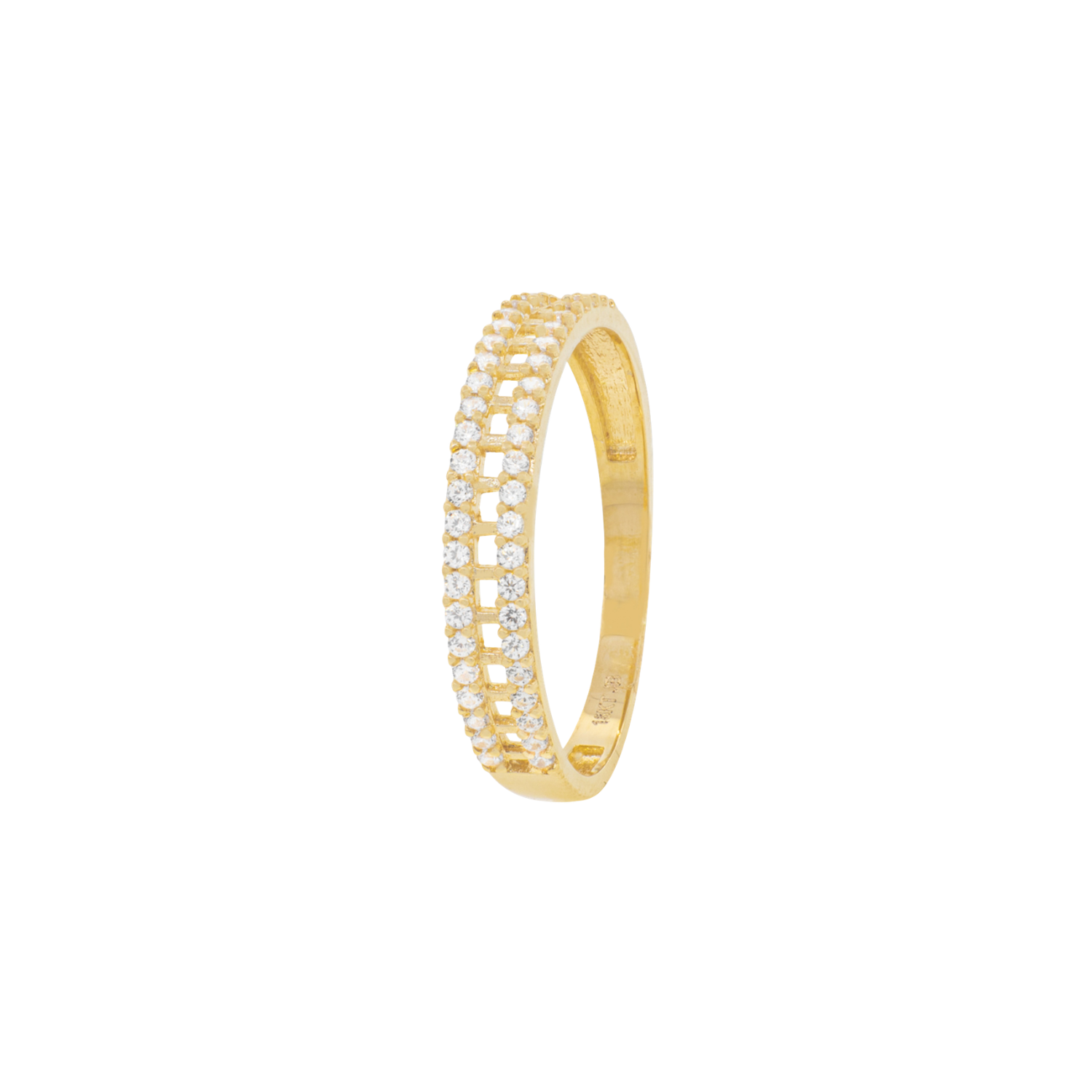 Anillo Compromiso de Oro 18Kt Centro Calado Circonita 1