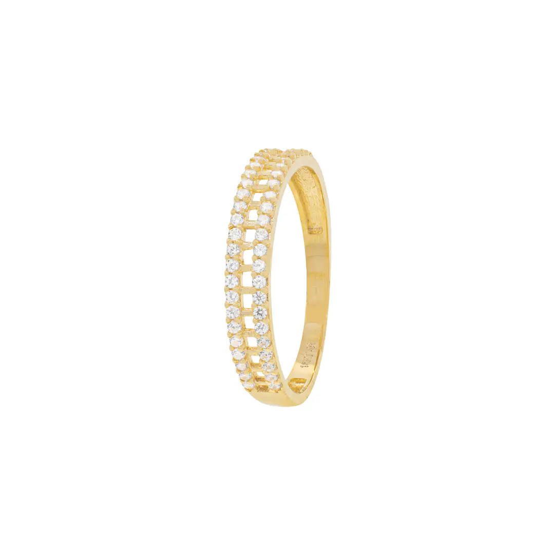 Anillo Compromiso de Oro 18Kt Centro Calado Circonita 1