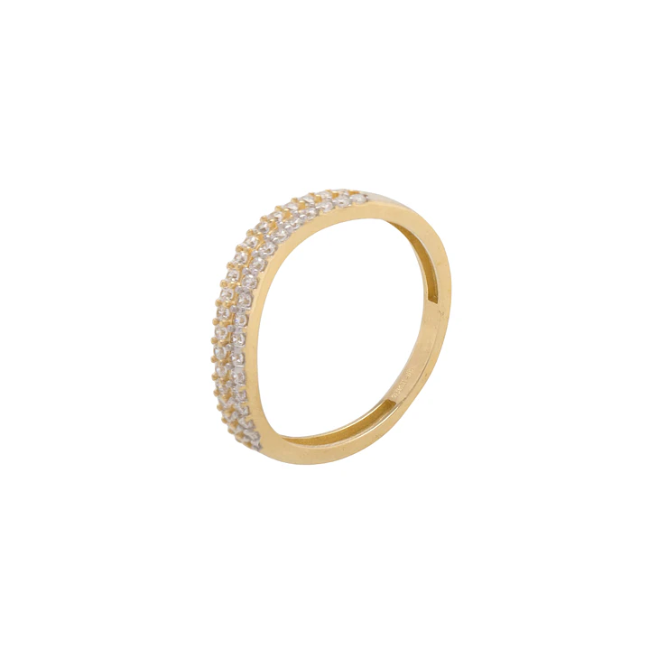 Anillo Compromiso de Oro 18Kt Cintillo doble Circon 1