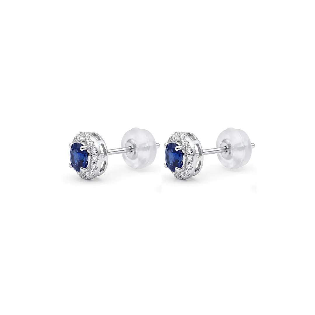 Aros Platino 900 Diamantes 64 Pts Zafiro 14 Pts 1