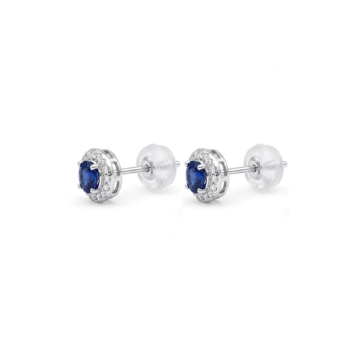Aros Platino 900 Diamantes 64 Pts Zafiro 14 Pts 1