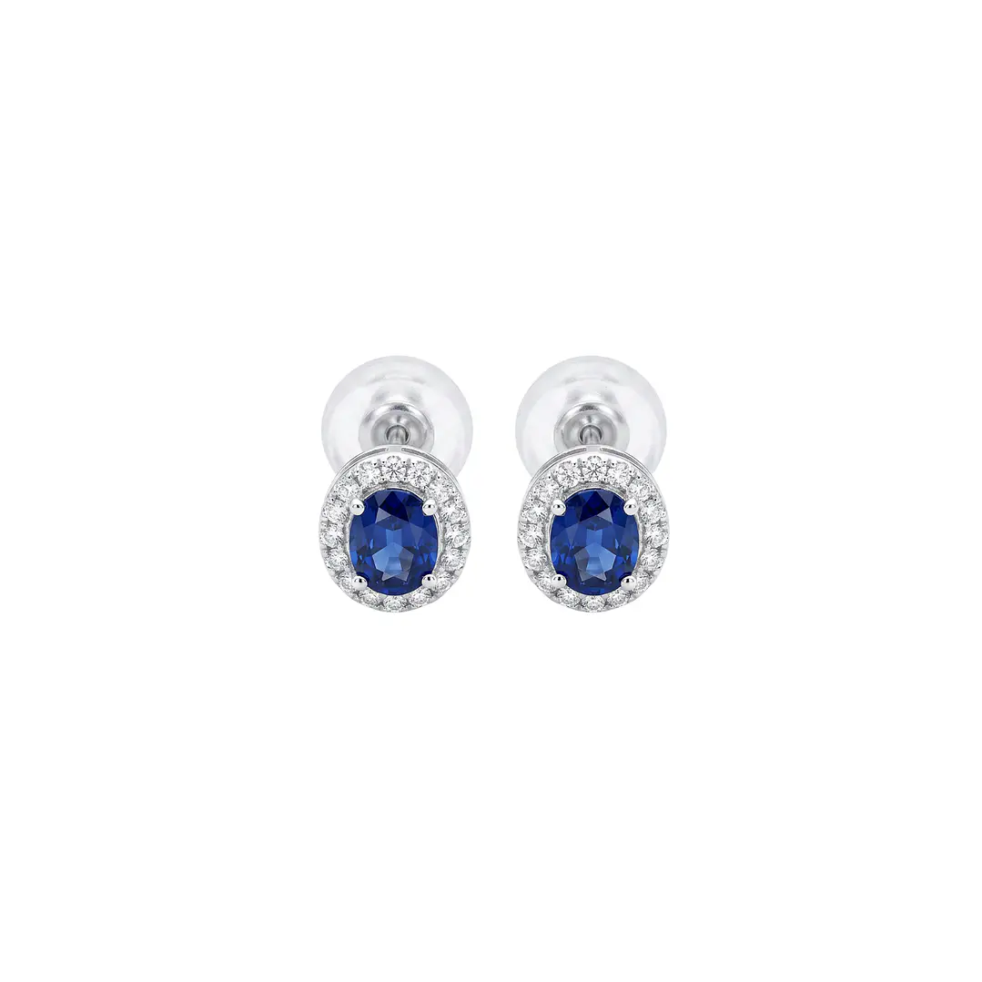 Aros Platino 900 Diamantes 64 Pts Zafiro 14 Pts 2