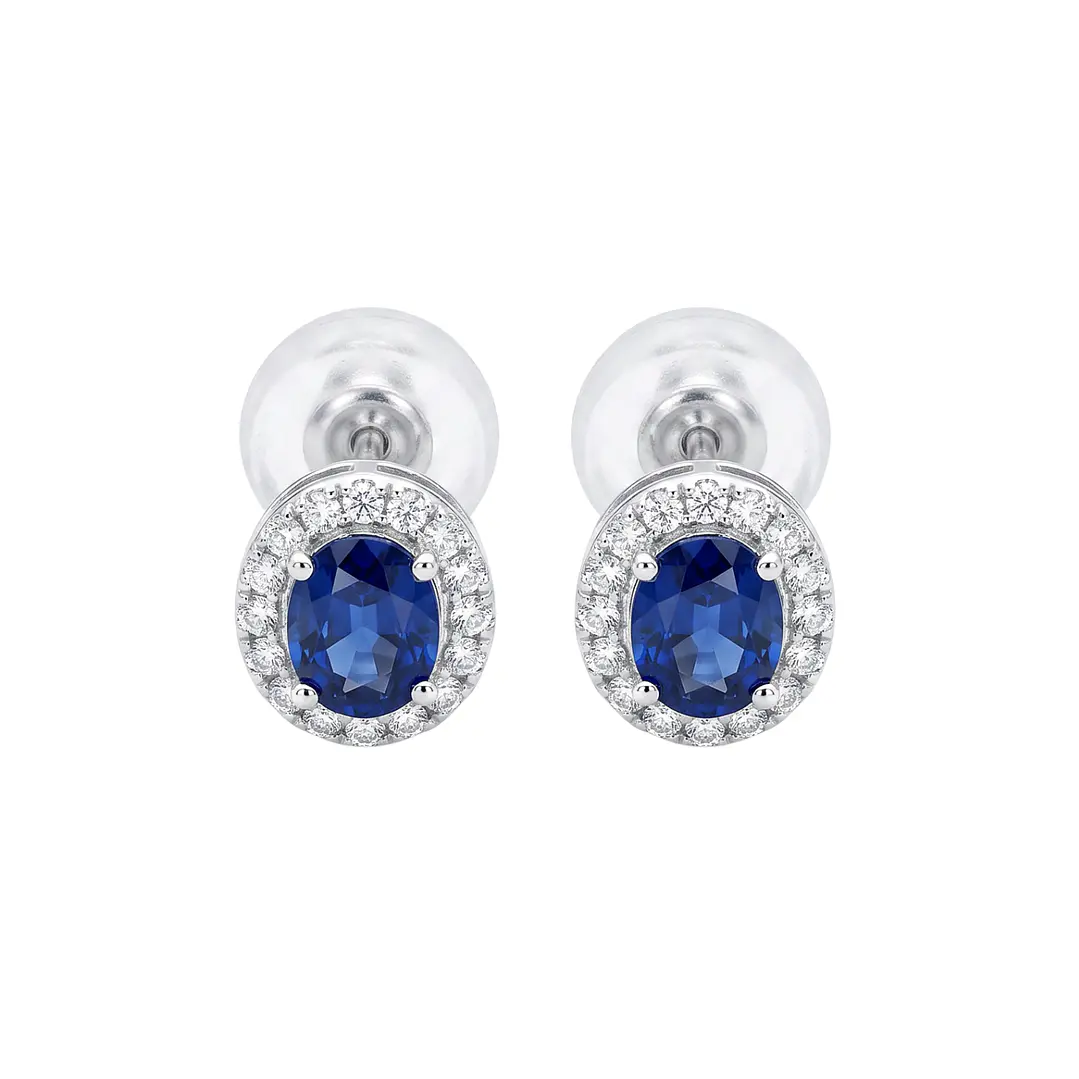 Aros Platino 900 Diamantes 64 Pts Zafiro 14 Pts 3