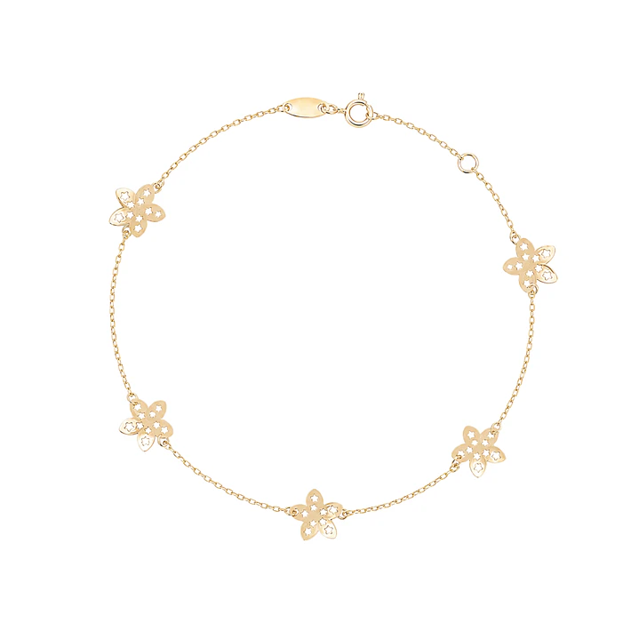 Pulsera de Oro 18kt Flor Calada 1