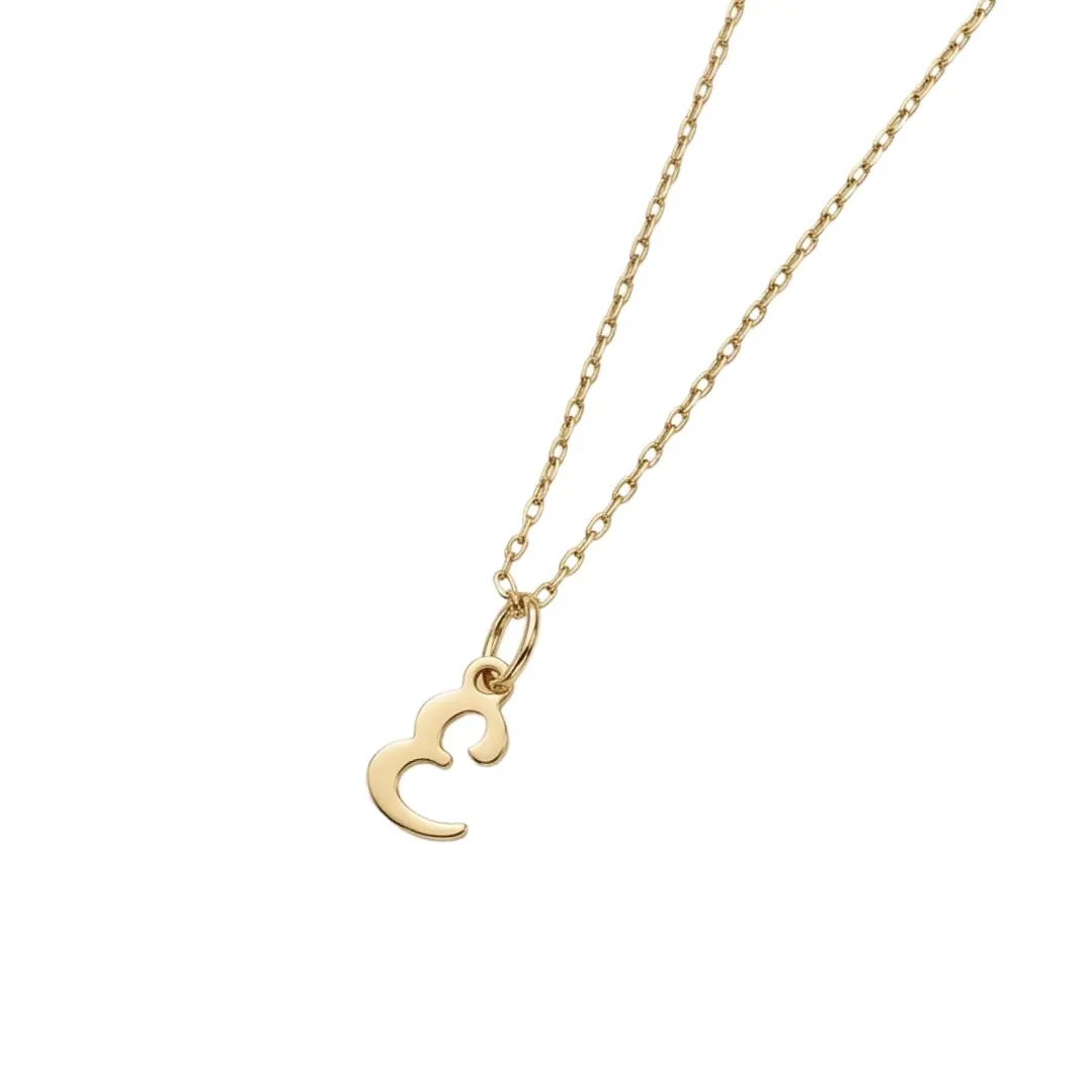 Colgante de Oro Miel 18kt Letra Gótica F 2