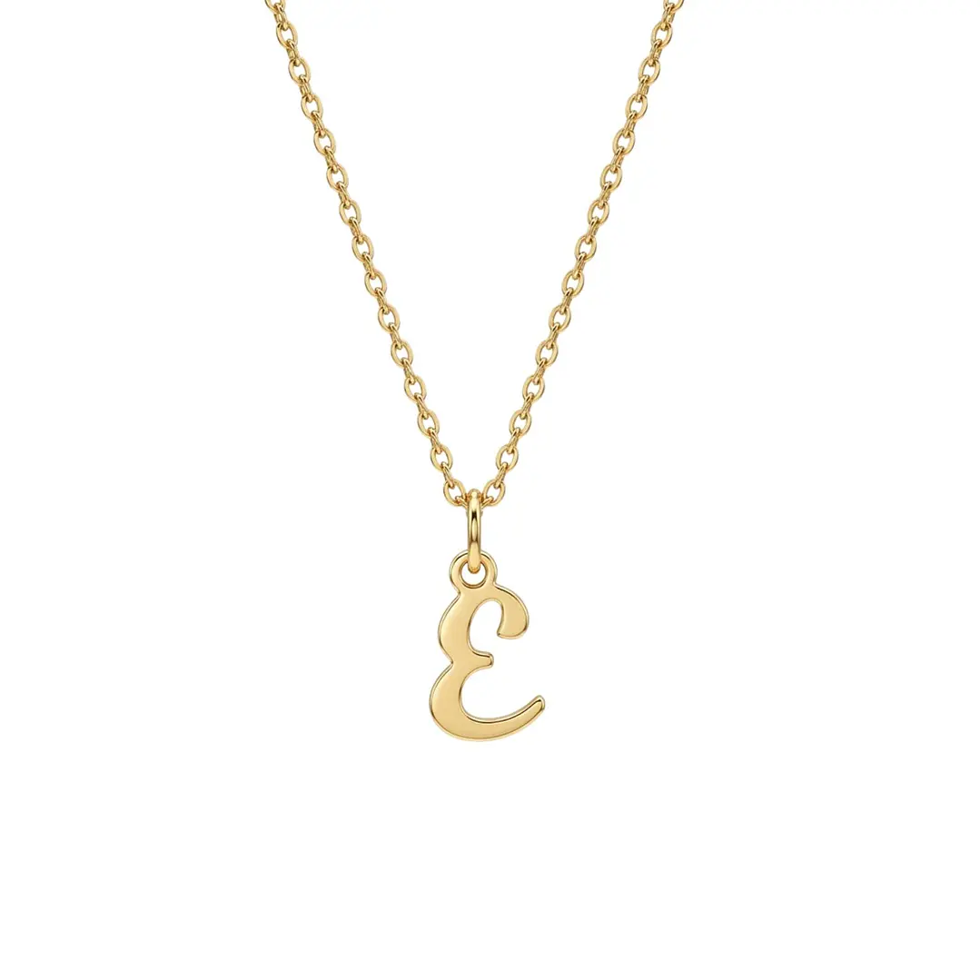Colgante de Oro Miel 18kt Letra Gótica F 3