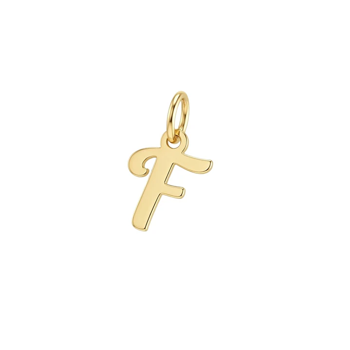 Colgante de Oro Miel 18kt Letra Gótica F 1