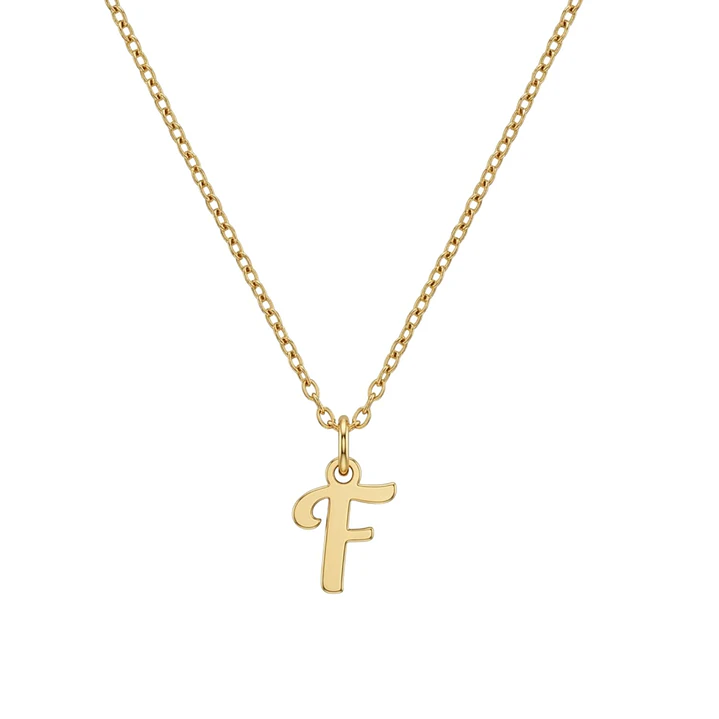 Colgante de Oro Miel 18kt Letra Gótica F 3