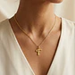 Colgante de Oro Miel 18kt Letra Gótica F - Miniatura 4