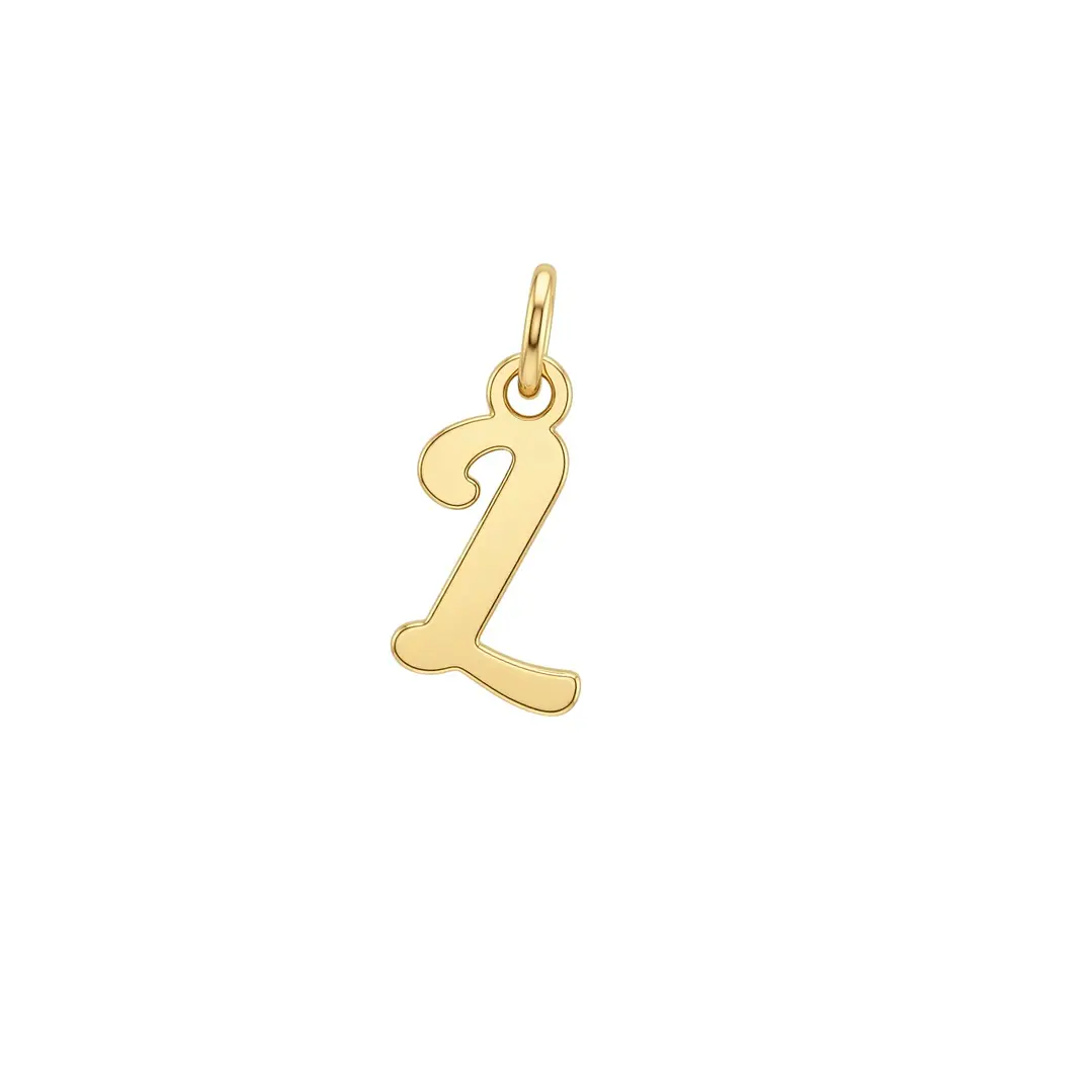 Colgante de Oro Miel 18kt Letra Gótica L 1