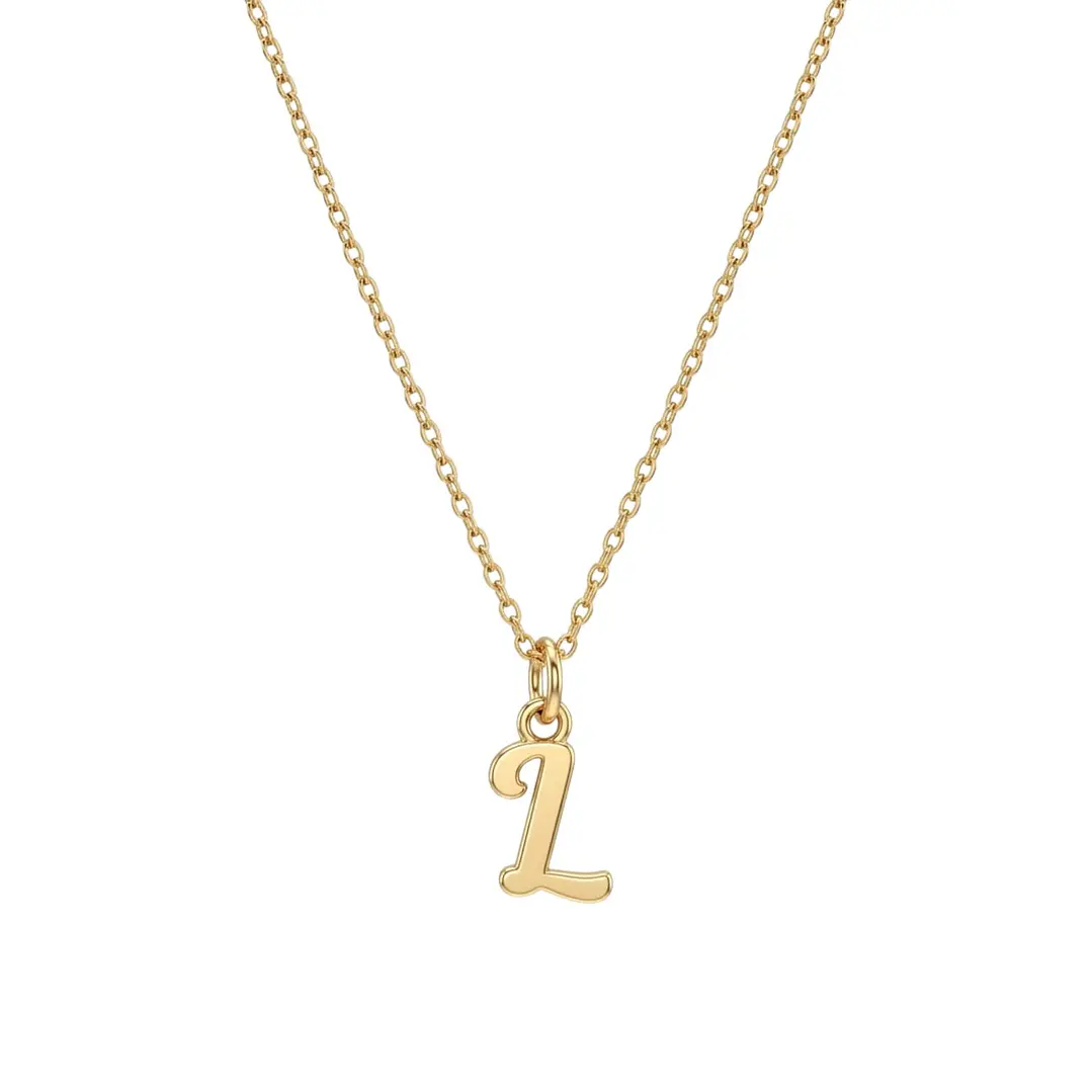 Colgante de Oro Miel 18kt Letra Gótica L 3