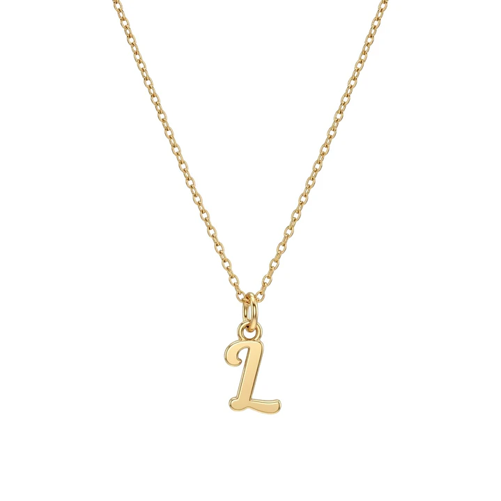 Colgante de Oro Miel 18kt Letra Gótica L 3