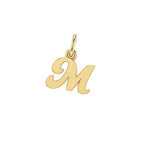 Colgante de Oro Miel 18kt Letra Gótica M