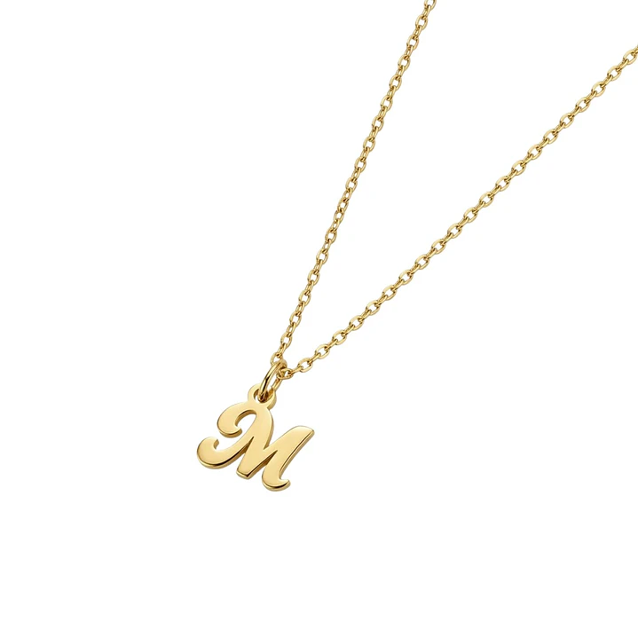 Colgante de Oro Miel 18kt Letra Gótica M 2