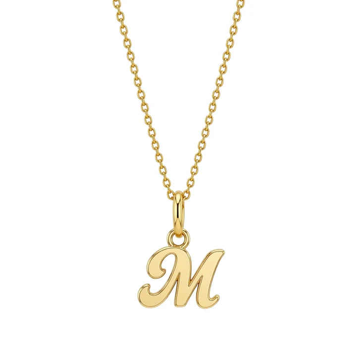 Colgante de Oro Miel 18kt Letra Gótica M 3