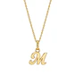 Colgante de Oro Miel 18kt Letra Gótica M - Miniatura 3