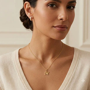 Colgante de Oro Miel 18kt Letra Gótica M