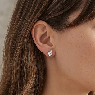 Aros Oro Blanco 18kt Diamantes 8Pts