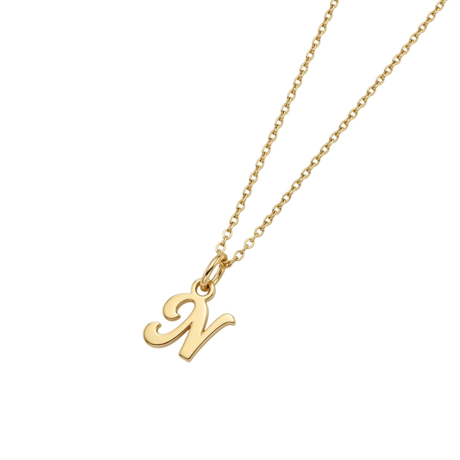 Colgante de Oro Miel 18kt Letra Gótica N 2
