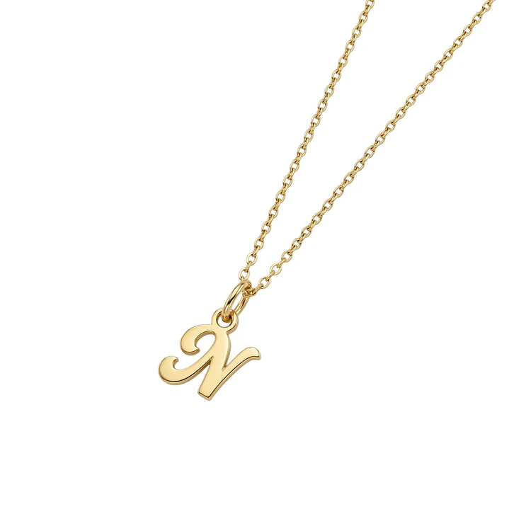 Colgante de Oro Miel 18kt Letra Gótica N 2